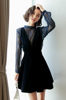 邮多多淘宝集运转运时尚套装 背带裙子 小香风 长袖 春季 新款 韩版