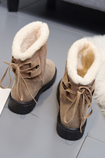 邮多多淘宝集运转运女靴子 粗跟 绒面 韩系 冬季 新款
