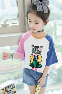邮多多淘宝集运转运女童短袖 恤 卡通 时尚 韩版 儿童