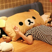 华人代购转运韩国家居轻松熊枕头卡通单双人情侣枕可拆洗小熊抱枕靠枕送女生日礼物