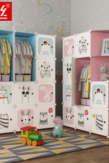 邮多多淘宝集运转运简易儿童衣柜布卡通经济型塑料组装婴儿小孩衣橱宝宝收纳储物柜子