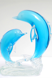 邮多多淘宝集运转运琉璃海豚工艺品礼品创意结婚礼物玻璃家居装饰品电视柜酒柜小摆件