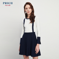 华人代购转运瑞士PRICH通勤气质甜美女士优雅裙子时尚假两件连衣裙 PROK85101M