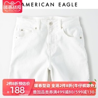 华人代购转运缅甸AEOAmerican Eagle19春夏女士高腰纯色牛仔短裤1333_5769