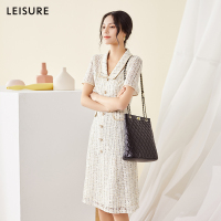 华人代购转运葡萄牙leisure丽雪小香风格短袖连衣裙女2020夏季女士中长新款高级感裙
