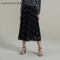 华人代购转运丹麦BAGPIPE/风笛2018新款冬季女士蕾丝半身裙弹力修身时尚女裙84047