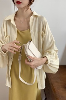 邮多多淘宝集运转运2021夏季新款女式淡黄色吊带连衣裙衬衫套装气质显瘦纯色