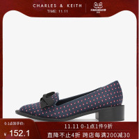 华人代购转运德国CHARLES&KEITH女士单鞋CK1-70380673蝴蝶结小方头低中跟乐福鞋