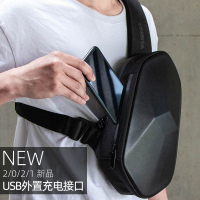 华人代购转运新加坡小米探迹者BEABORN多面体胸包防水USB男女斜挎包单肩便携休闲背包