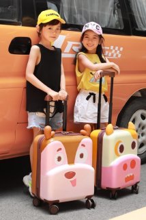 邮多多淘宝集运转运。儿童行李箱女小型18寸可爱韩版皮箱子拉杆箱万向轮卡通旅行箱。