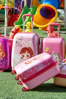 邮多多淘宝集运转运带娃儿童可坐拉杆行李箱 小行李箱儿童 小型 卡通女孩。骑行礼品