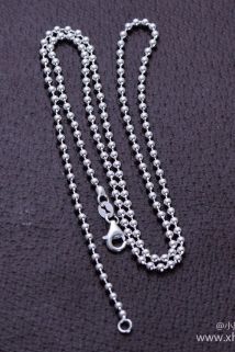 邮多多淘宝集运转运银饰925纯银饰品长圆珠时尚粗2.5 -3.0mm女款项链珠珠链
