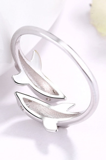 邮多多淘宝集运转运s925纯银幸福双海豚恋爱戒指女日韩甜美可爱动物银饰品