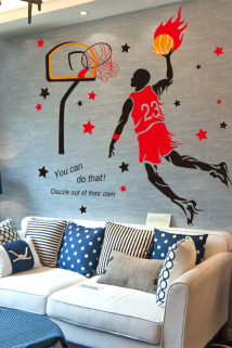 邮多多淘宝集运转运墙贴纸贴画学校体育运动学生男生宿舍寝室墙壁装饰品篮球NBA扣篮