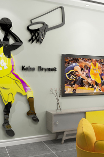 邮多多淘宝集运转运篮球墙面3d贴画男生房间装饰品NBA自粘海报宿舍卧室科比墙壁贴纸