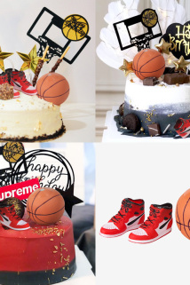 邮多多淘宝集运转运篮球主题迷你篮球鞋男孩男生男神场景生日蛋糕派对装饰品摆件玩具