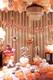 邮多多淘宝集运转运女孩生日快乐气球装饰品趴体男生惊喜房间布置浪漫派对宾馆21岁