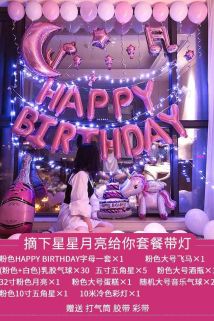 邮多多淘宝集运转运生日快乐派对趴体女孩男生场景布置背景墙气球儿童周岁主题装饰品