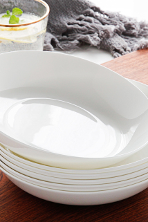 邮多多淘宝集运转运白色骨瓷盘子菜盘家用深口碟子纯白陶瓷餐盘组合套装深盘白瓷餐具