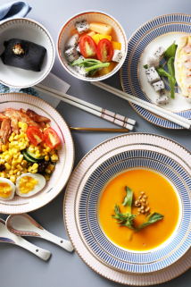 邮多多淘宝集运转运轻奢陶瓷碗碟套装家用简约北欧式碗筷金边餐具组合餐具套装碗盘勺