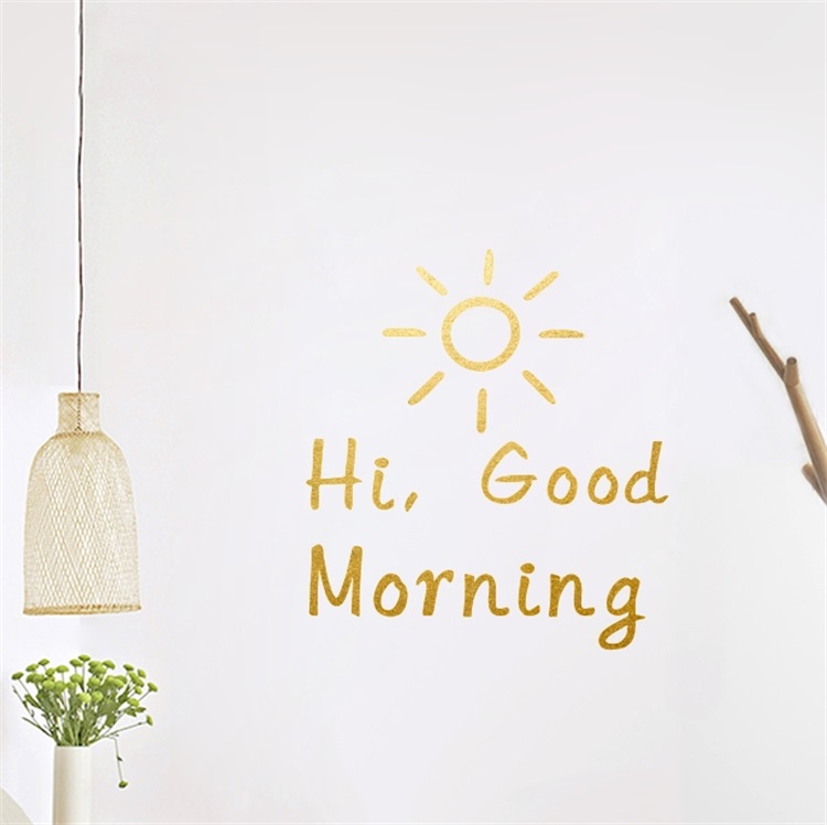 hi, good morning早上好 北欧风ins创意墙贴画 家居装饰英语贴纸