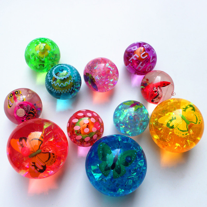 发光弹力球闪光水晶球带绳会亮的儿童玩具卡通大号小礼品地摊货源